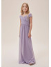 Lavender Haze Ruched Crisscross Chiffon Junior Bridesmaid Dress